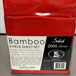 Red Bamboo 6 Piece Sheet Set